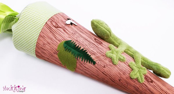 Schultüte / Zuckertüte "Gecko auf Baum"