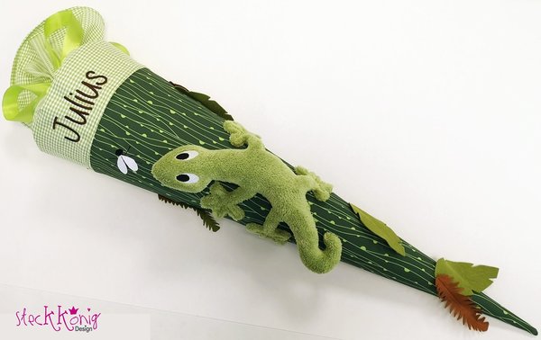 Schultüte 85cm Gecko grün