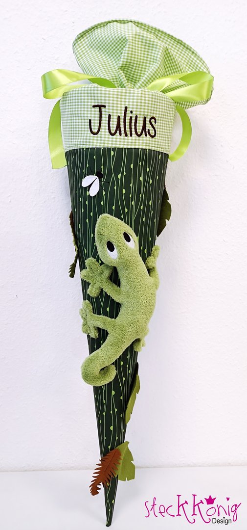 Schultüte / Zuckertüte Gecko Grün